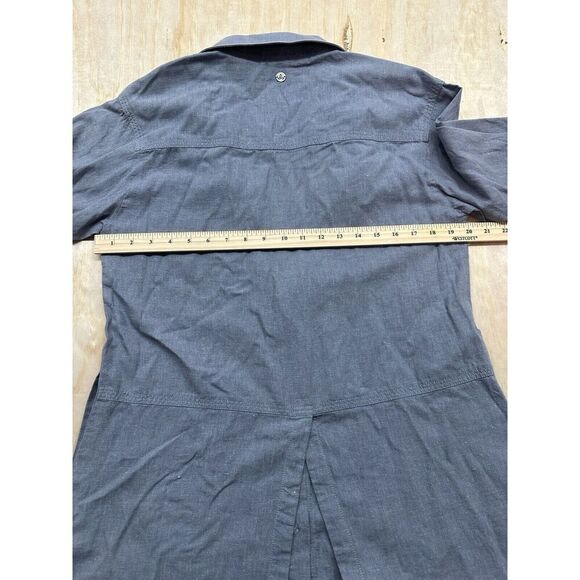 Prana Long Sleeve Women’s Hemp Tencel Shirt Button Up Sz Medium M Blue/gray - Picture 6 of 7